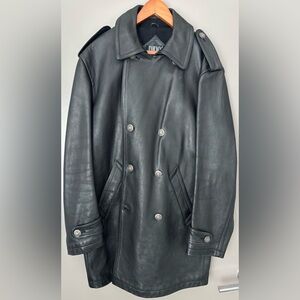 DKNY Vintage Men’s Genuine Leather Double Breasted Jacket